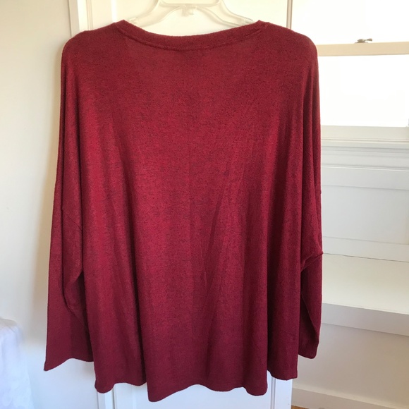 WELL WORN Knit Sweater Long Sleeve V-Neck Burgundy Red Women’s Plus Size 3X NWT - Picture 5 of 15